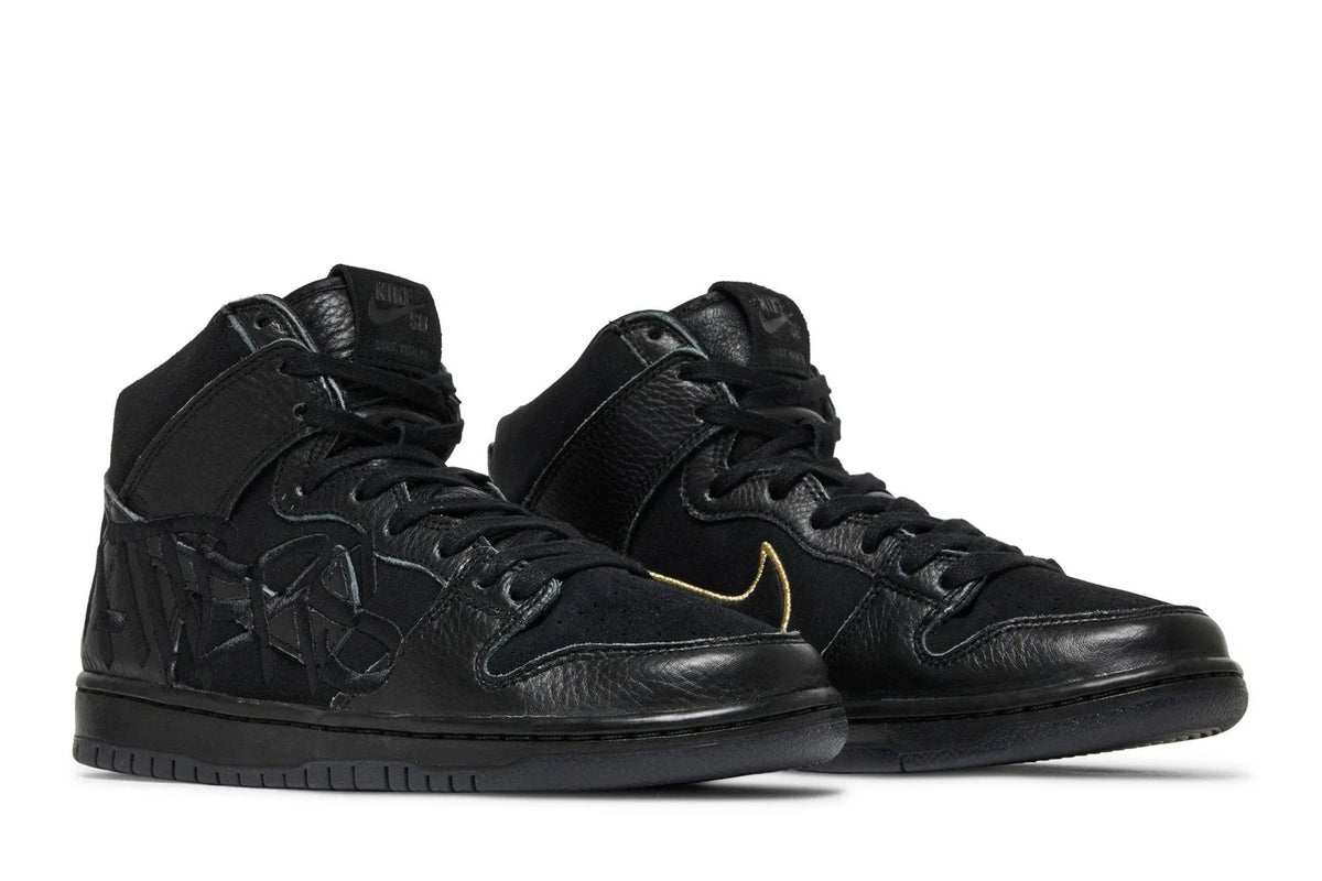 Nike SB Dunk High Pro Black and Metallic Gold Preto